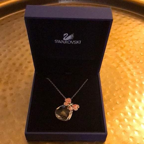 Swarovski Pink Butterfly Necklace - Picture 1 of 7